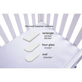 Satin Bassinet Sheet Set 2 Pack Ultra Soft Silk Fit for Rectangle, Hourglass, Oval Bassinet Mattress Protect for Baby Hair and Skin Cradle or Bassinet Sheets, Pink & White Satin Bassinet Sheet Set 2 Pack Ultra Soft Silk Fit for Rectangle, Hourglass, Oval Bassinet Mattress Protect for Baby Hair and Skin Cradle or Bassinet Sheets, Pink & White