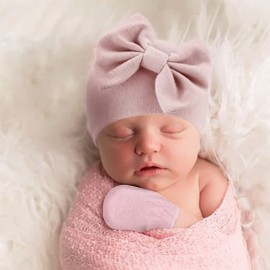 BQUBO Newborn Baby Girls Hats Mittens Set Hospital Hat Beanie Infant Bow Hats Baby Cotton Gloves No Scratch Mittens for 0-6 Months BQUBO Newborn Baby Girls Hats Mittens Set Hospital Hat Beanie Infant Bow Hats Baby Cotton Gloves No Scratch Mittens for 0-6 Months