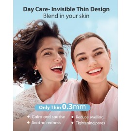 LitBear Acne Pimple Patches- Day and Night 4 Sizes 180 Dots Thin & Thick Hydrocolloid Patches with Witch Hazel, Tea Tree & Calendula Oil, Extra Adhesion for Face Zit Patch Dots