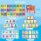64 PCS Educational Cards, Laminated Water/Tear Proof Preschool Learning Posters Include Alphabet Numbers Colors & 2D/3D Shapes, Kindergarten Preschool Early Education Cards Home Classroom Decorations