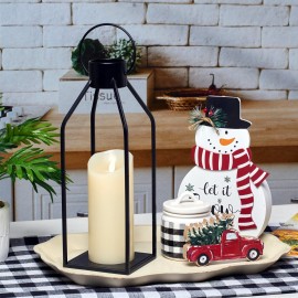HPC Decor Modern Farmhouse Lanterrn Decor- Black Metal Candle for Christmas- Lanterns w/Timer Flickering Candles for Living Room,Home,Indoor, Outdoor,Table,Fireplace Mantle Dcor HPC Decor Modern Farmhouse Lanterrn Decor- Black Metal Candle for Christmas- Lanterns w/Timer Flickering Candles for Living Room,Home,Indoor, Outdoor,Table,Fireplace Mantle Dcor