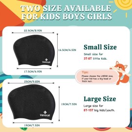 2 Pack Kids Swim Caps for Long/Short Hair, Unisex Silicone Swimming Cap for Age 3-15 Children Toddler Youth Teen, Waterproof Shower Cap Bathing Hats for Girls Boys with Ear Plugs & Nose Clip-8 2 Pack Kids Swim Caps for Long/Short Hair, Unisex Silicone Swimming Cap for Age 3-15 Children Toddler Youth Teen, Waterproof Shower Cap Bathing Hats for Girls Boys with Ear Plugs & Nose Clip-8