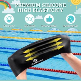 2 Pack Kids Swim Caps for Long/Short Hair, Unisex Silicone Swimming Cap for Age 3-15 Children Toddler Youth Teen, Waterproof Shower Cap Bathing Hats for Girls Boys with Ear Plugs & Nose Clip-8 2 Pack Kids Swim Caps for Long/Short Hair, Unisex Silicone Swimming Cap for Age 3-15 Children Toddler Youth Teen, Waterproof Shower Cap Bathing Hats for Girls Boys with Ear Plugs & Nose Clip-8