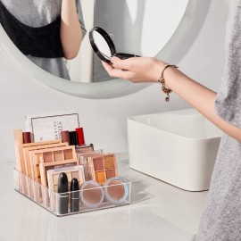 WECHENG Makeup Organizer for Eyeshadow Palette and Lipstick Organizer, 7 Section Divided Makeup Palette Organizer for Vanity Drawer Countertop Modern Cosmetics Storage(7.48 x 6.22 x 1.77) WECHENG Makeup Organizer for Eyeshadow Palette and Lipstick Organizer, 7 Section Divided Makeup Palette Organizer for Vanity Drawer Countertop Modern Cosmetics Storage(7.48 x 6.22 x 1.77)