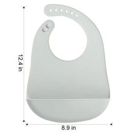 PandaEar 3 Pack Waterproof Silicone Baby Bibs| Super Thin Light Weight for Babies & Toddlers| Adjustable Soft Silicone Feeding Bibs with Food Catcher Pocket, Unisex, Non Messy PandaEar 3 Pack Waterproof Silicone Baby Bibs| Super Thin Light Weight for Babies & Toddlers| Adjustable Soft Silicone Feeding Bibs with Food Catcher Pocket, Unisex, Non Messy