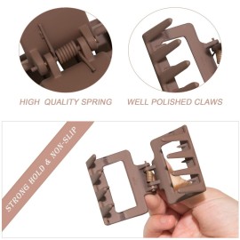 Medium Claw Hair Clips for Women Girls, 2 Matte Rectangle Small Hair Claw Clips for Thin/Medium Thick Hair, Hair Jaw Clips Nonslip Clips (Warm color) Medium Claw Hair Clips for Women Girls, 2 Matte Rectangle Small Hair Claw Clips for Thin/Medium Thick Hair, Hair Jaw Clips Nonslip Clips (Warm color)