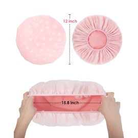 Auban Shower Cap, Shower Cap for Women Terry Cloth Lined EVA Exterior Reusable Double Layer Waterproof, Large Bath Hair Cap, Hotel Travel Essentials Accessories Cleaning Supplies(Pink) Auban Shower Cap, Shower Cap for Women Terry Cloth Lined EVA Exterior Reusable Double Layer Waterproof, Large Bath Hair Cap, Hotel Travel Essentials Accessories Cleaning Supplies(Pink)