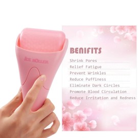 AFOUNDA Ice Roller for Face, Eyes and Whole Body Relief, Face Roller Skin Care Tool for Migraine Relief and Blood Circulation,Ideal for All Skin Types (Pink) AFOUNDA Ice Roller for Face, Eyes and Whole Body Relief, Face Roller Skin Care Tool for Migraine Relief and Blood Circulation,Ideal for All Skin Types (Pink)