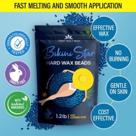 Tress Wellness Hard wax beads for hair removal - For sensitive skin - Bikini Star 1.2lb Tress Wellness Hard wax beads for hair removal - For sensitive skin - Bikini Star 1.2lb