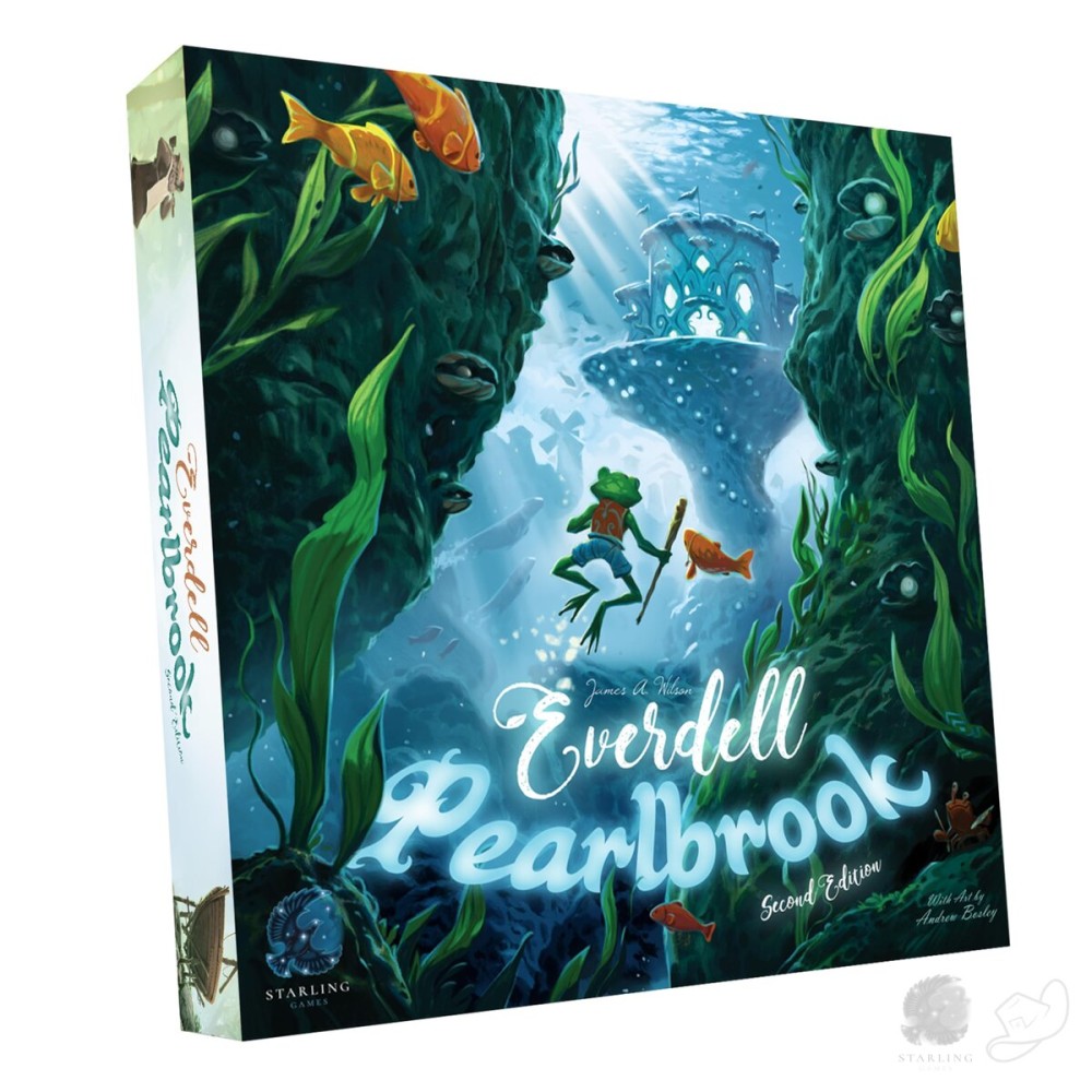Everdell: Pearlbrook Expansion | Board Game Add-On for Everdell Base Game | Includes 3D Wonder Constructions, New Pearl Components, and Frog Ambassadors | 1-4 Players, Fantasy Tabletop Game Upgrade