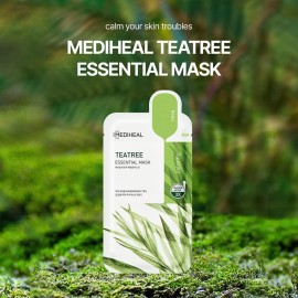 Mediheal Best Korean Sheet Mask - Tea Tree Essential Face Mask 10 Sheets For All Skin Types Korean Best Sheet Mask Soothing Calming Mediheal Best Korean Sheet Mask - Tea Tree Essential Face Mask 10 Sheets For All Skin Types Korean Best Sheet Mask Soothing Calming
