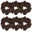 Sufermoe 6 Pcs Satin Silk Hair Scrunchies, 4.5 Inch, Dark Brown, Hair Accessories for Women and Girls