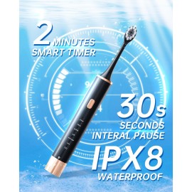Aneebart Sonic 2 Pack Electric Toothbrush for Adults and Kids, Travel Toothbrush Includes 12 Dupont Brush Heads, 6 Modes with 2 MIN Smart Timer (Black White) Aneebart Sonic 2 Pack Electric Toothbrush for Adults and Kids, Travel Toothbrush Includes 12 Dupont Brush Heads, 6 Modes with 2 MIN Smart Timer (Black White)