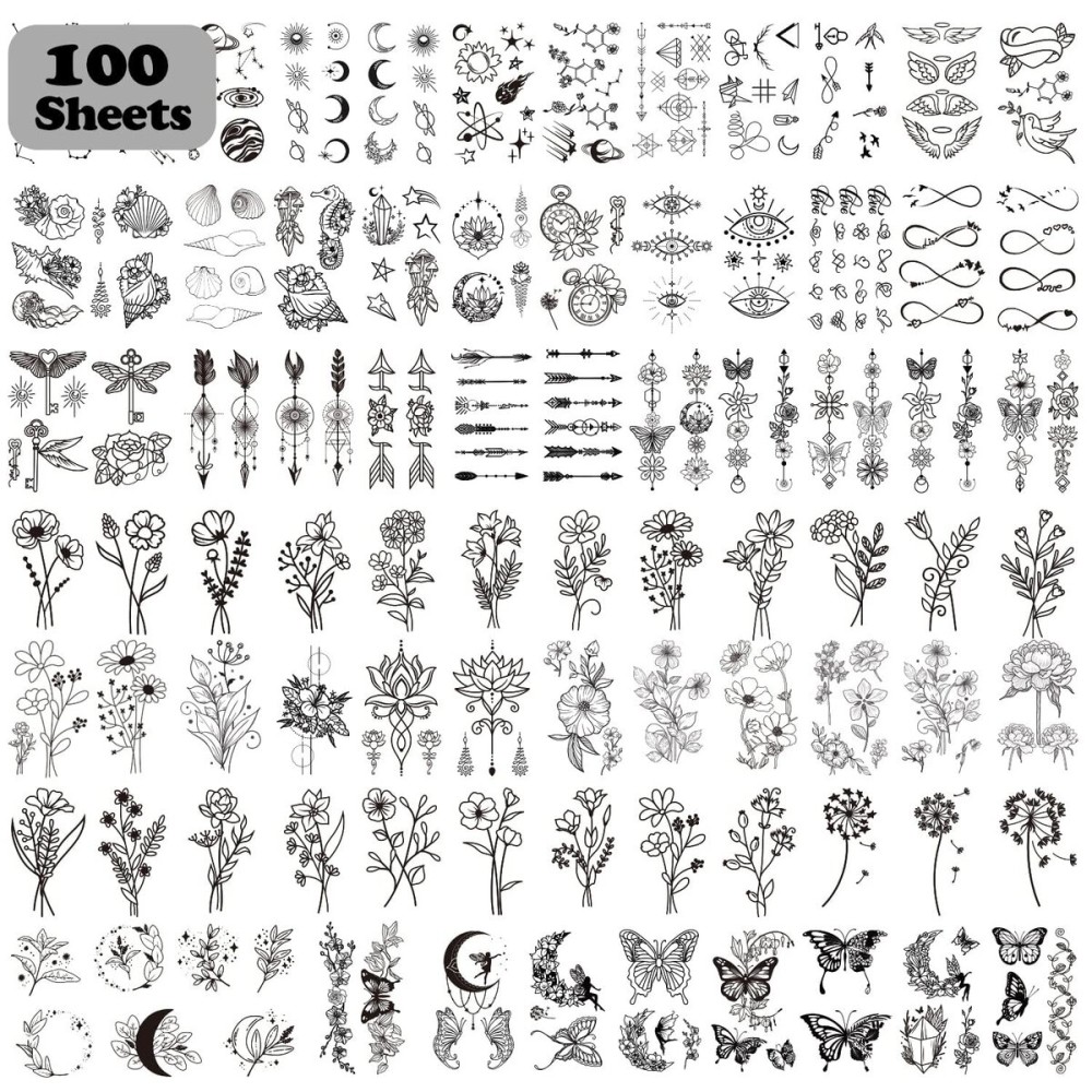 Cerlaza 100 Sheets Temporary Tattoos for Women Adult, 420 Mixed Styles Tiny Branch Fake Tattoo Stickers that Look Real and Last Long, Realistic Henna Tattoo for Girl Body Art Sticker Cerlaza 100 Sheets Temporary Tattoos for Women Adult, 420 Mixed Styles Tiny Branch Fake Tattoo Stickers that Look Real and Last Long, Realistic Henna Tattoo for Girl Body Art Sticker