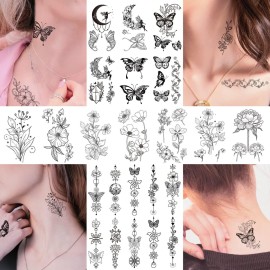 Cerlaza 100 Sheets Temporary Tattoos for Women Adult, 420 Mixed Styles Tiny Branch Fake Tattoo Stickers that Look Real and Last Long, Realistic Henna Tattoo for Girl Body Art Sticker Cerlaza 100 Sheets Temporary Tattoos for Women Adult, 420 Mixed Styles Tiny Branch Fake Tattoo Stickers that Look Real and Last Long, Realistic Henna Tattoo for Girl Body Art Sticker