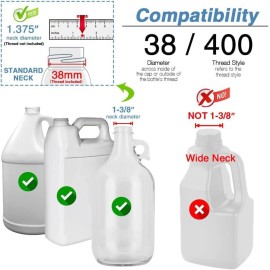 4 Pack Gallon Jug Pump Dispenser 38-400 White Pump for Gallon Jug Dispensing - 7cc Lotion Gallon Shampoo Pump Top Replacement, Fits 1 Gallon Bottle 64oz 128oz Hand Sanitizer Containers, Plus Labels 4 Pack Gallon Jug Pump Dispenser 38-400 White Pump for Gallon Jug Dispensing - 7cc Lotion Gallon Shampoo Pump Top Replacement, Fits 1 Gallon Bottle 64oz 128oz Hand Sanitizer Containers, Plus Labels
