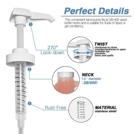4 Pack Gallon Jug Pump Dispenser 38-400 White Pump for Gallon Jug Dispensing - 7cc Lotion Gallon Shampoo Pump Top Replacement, Fits 1 Gallon Bottle 64oz 128oz Hand Sanitizer Containers, Plus Labels 4 Pack Gallon Jug Pump Dispenser 38-400 White Pump for Gallon Jug Dispensing - 7cc Lotion Gallon Shampoo Pump Top Replacement, Fits 1 Gallon Bottle 64oz 128oz Hand Sanitizer Containers, Plus Labels