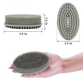 Silicone Body Scrubber Loofah - Set of 3 Soft Exfoliating Body Bath Shower Scrubber Loofah Brush for Sensitive Kids Women Men All Kinds of Skin(Black/Gray/Blue) Silicone Body Scrubber Loofah - Set of 3 Soft Exfoliating Body Bath Shower Scrubber Loofah Brush for Sensitive Kids Women Men All Kinds of Skin(Black/Gray/Blue)