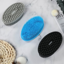 Silicone Body Scrubber Loofah - Set of 3 Soft Exfoliating Body Bath Shower Scrubber Loofah Brush for Sensitive Kids Women Men All Kinds of Skin(Black/Gray/Blue) Silicone Body Scrubber Loofah - Set of 3 Soft Exfoliating Body Bath Shower Scrubber Loofah Brush for Sensitive Kids Women Men All Kinds of Skin(Black/Gray/Blue)