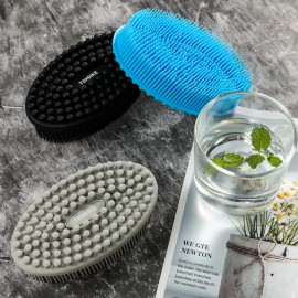Silicone Body Scrubber Loofah - Set of 3 Soft Exfoliating Body Bath Shower Scrubber Loofah Brush for Sensitive Kids Women Men All Kinds of Skin(Black/Gray/Blue) Silicone Body Scrubber Loofah - Set of 3 Soft Exfoliating Body Bath Shower Scrubber Loofah Brush for Sensitive Kids Women Men All Kinds of Skin(Black/Gray/Blue)