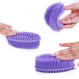 Silicone Body Scrubber Loofah - Set of 3 Soft Exfoliating Body Bath Shower Scrubber Loofah Brush for Sensitive Kids Women Men All Kinds of Skin(Purple/Green/Pink) Silicone Body Scrubber Loofah - Set of 3 Soft Exfoliating Body Bath Shower Scrubber Loofah Brush for Sensitive Kids Women Men All Kinds of Skin(Purple/Green/Pink)
