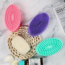 Silicone Body Scrubber Loofah - Set of 3 Soft Exfoliating Body Bath Shower Scrubber Loofah Brush for Sensitive Kids Women Men All Kinds of Skin(Purple/Green/Pink) Silicone Body Scrubber Loofah - Set of 3 Soft Exfoliating Body Bath Shower Scrubber Loofah Brush for Sensitive Kids Women Men All Kinds of Skin(Purple/Green/Pink)