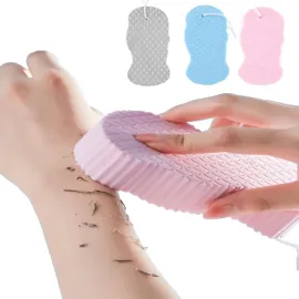 WFWJ 3Pcs Magic Exfoliating Bath Sponge,3D Super Soft Exfoliating Bath Sponge,Remover Dead Skin for Adults Children and Pregnant Women,Reusable(Blue+Pink+Gray)