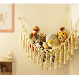 Stuffed Animal Toy Storage Hammock with LED Light - Macrame Jumbo Doll Corner Stuff Animals Organizer Decorations - Cute Hanging Plushie Net Kids Baby Nursery Bedroom Room Decor Stuffed Animal Toy Storage Hammock with LED Light - Macrame Jumbo Doll Corner Stuff Animals Organizer Decorations - Cute Hanging Plushie Net Kids Baby Nursery Bedroom Room Decor