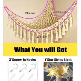 Stuffed Animal Toy Storage Hammock with LED Light - Macrame Jumbo Doll Corner Stuff Animals Organizer Decorations - Cute Hanging Plushie Net Kids Baby Nursery Bedroom Room Decor Stuffed Animal Toy Storage Hammock with LED Light - Macrame Jumbo Doll Corner Stuff Animals Organizer Decorations - Cute Hanging Plushie Net Kids Baby Nursery Bedroom Room Decor
