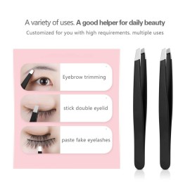 Tweezers Set, High Precision Stainless Steel Eyebrow Tweezers for Facial Hair, Inward Growing Hair and Splinter Remover Kit, Suitable for Women and Men, 4-Piece Set. (Black) Tweezers Set, High Precision Stainless Steel Eyebrow Tweezers for Facial Hair, Inward Growing Hair and Splinter Remover Kit, Suitable for Women and Men, 4-Piece Set. (Black)