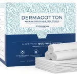 Dermacotton Disposable Cotton Face Towels - Super Soft Face Wipes, Hypoallergenic Makeup Remover Wipes, Suitable for All Skin Types Including Sensitive Skin - Biodegradable Facial Cloths (50 Pack)