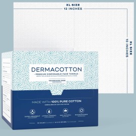 Dermacotton Disposable Cotton Face Towels - Super Soft Face Wipes, Hypoallergenic Makeup Remover Wipes, Suitable for All Skin Types Including Sensitive Skin - Biodegradable Facial Cloths (50 Pack) Dermacotton Disposable Cotton Face Towels - Super Soft Face Wipes, Hypoallergenic Makeup Remover Wipes, Suitable for All Skin Types Including Sensitive Skin - Biodegradable Facial Cloths (50 Pack)