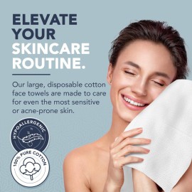 Dermacotton Disposable Cotton Face Towels - Super Soft Face Wipes, Hypoallergenic Makeup Remover Wipes, Suitable for All Skin Types Including Sensitive Skin - Biodegradable Facial Cloths (50 Pack) Dermacotton Disposable Cotton Face Towels - Super Soft Face Wipes, Hypoallergenic Makeup Remover Wipes, Suitable for All Skin Types Including Sensitive Skin - Biodegradable Facial Cloths (50 Pack)