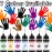 Temporary Tattoo Ink and Stencils for Adults Teens Kids, Temporary Tattoo Kit Skin Friendly - Black Red Brown Green Purple Blue Orange