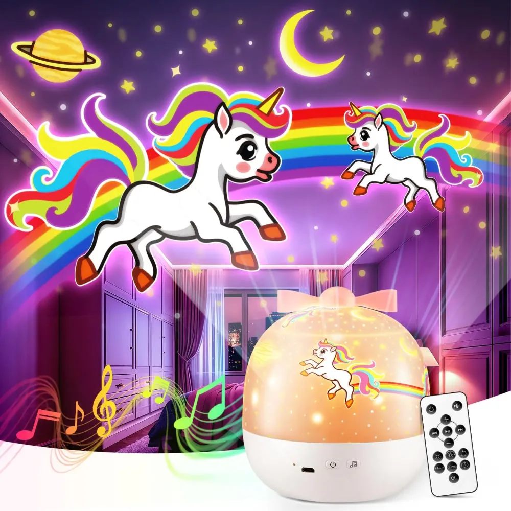 PIKOY Night Light for Kids, 15 Films+15 Sound Machine for Kids Projector Light, 360 Rotation Princess Night Light Projector for Kids Room,Remote+Rechargeable Unicorn Lamp,Unicorn Gifts for Girls Toys PIKOY Night Light for Kids, 15 Films+15 Sound Machine for Kids Projector Light, 360 Rotation Princess Night Light Projector for Kids Room,Remote+Rechargeable Unicorn Lamp,Unicorn Gifts for Girls Toys