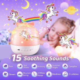 PIKOY Night Light for Kids, 15 Films+15 Sound Machine for Kids Projector Light, 360 Rotation Princess Night Light Projector for Kids Room,Remote+Rechargeable Unicorn Lamp,Unicorn Gifts for Girls Toys PIKOY Night Light for Kids, 15 Films+15 Sound Machine for Kids Projector Light, 360 Rotation Princess Night Light Projector for Kids Room,Remote+Rechargeable Unicorn Lamp,Unicorn Gifts for Girls Toys
