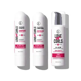 Love Ur Curls - Shampoo & Conditioner Set with All in One Curl Cream Styler for Curly Hair, 3 Step System for Repair and Moisturizing