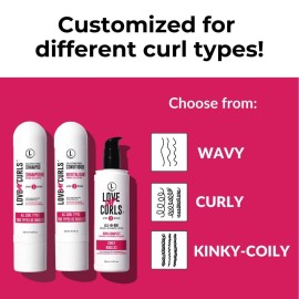 Love Ur Curls - Shampoo & Conditioner Set with All in One Curl Cream Styler for Curly Hair, 3 Step System for Repair and Moisturizing
