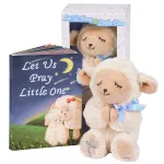 MyMateZoe Baptism Gifts for Boys, Great Christening, Dedication and Baptism Gift Set for Boys and Newborn Baby, Includes 7 Praying Lamb Plush Toy and Let Us Pray Baby Book in Keepsake Gift Box