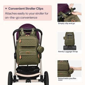 BabbleRoo Diaper Bag Backpack, Travel Backpack with Changing Pad, Pacifier Case & Stroller Straps, Multifunction, Waterproof, Unisex - Army Green BabbleRoo Diaper Bag Backpack, Travel Backpack with Changing Pad, Pacifier Case & Stroller Straps, Multifunction, Waterproof, Unisex - Army Green