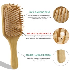 100% Bamboo Hair Brushes and Comb Set by Combetter, Comb for Women and Detangling, Great on All Hair, Eco-Friendly and Handmade for Women Men and Kids 100% Bamboo Hair Brushes and Comb Set by Combetter, Comb for Women and Detangling, Great on All Hair, Eco-Friendly and Handmade for Women Men and Kids