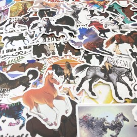 AOWDIAO 100 Pcs Horse Stickers Pack, Waterproof Vinyl Stickers for Water Bottle, Laptop, Horse Party Favors & Gifts for Girls, Women, and Kids AOWDIAO 100 Pcs Horse Stickers Pack, Waterproof Vinyl Stickers for Water Bottle, Laptop, Horse Party Favors & Gifts for Girls, Women, and Kids