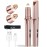Eyebrow Trimmer for Women, Rechargeable Eyebrow Hair Remover, Painless Electric Razor with 2 x Replacement Heads, Eye Brow and Face Epilator Hair Removal (Rose Gold)