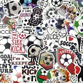 AOWDIAO 100 Pieces Soccer Stickers, Vinyl Waterproof Stickers Pack, Soccer Gifts, Party Favors & Decorations AOWDIAO 100 Pieces Soccer Stickers, Vinyl Waterproof Stickers Pack, Soccer Gifts, Party Favors & Decorations