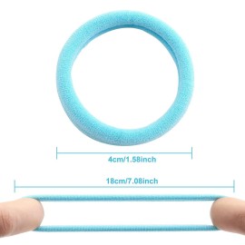 100 Pcs Thick Seamless Spring Hair Ties, Ponytail Holders Hair Accessories No Damage for Thick Hair (Spring Colors)