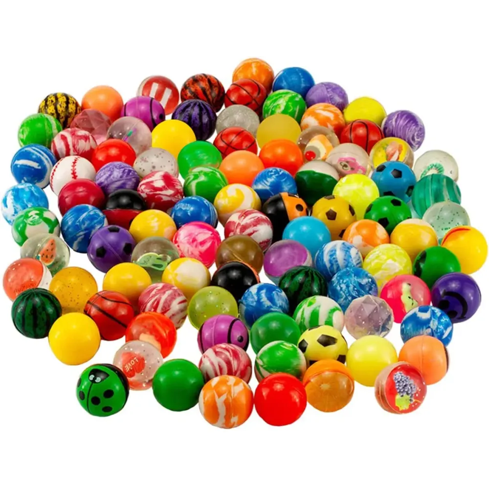 OBTANIM 100 Pieces Colorful Bouncy Balls Bulk Mixed Pattern High Bouncing Balls for Kids Party Favors, Prizes, Birthdays Gift (27 mm) OBTANIM 100 Pieces Colorful Bouncy Balls Bulk Mixed Pattern High Bouncing Balls for Kids Party Favors, Prizes, Birthdays Gift (27 mm)