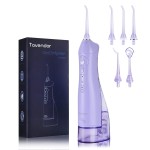 TOVENDOR Electric Water Flosser, Cordless Rechargeable Dental Oral Irrigator IPX7 Waterproof 300ML Travel Water Teeth Cleaner with 5 Tips for Braces Care Teeth Gums Cleaning, Home Office Daily Use