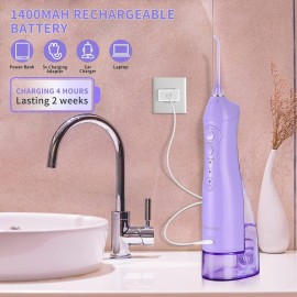 TOVENDOR Electric Water Flosser, Cordless Rechargeable Dental Oral Irrigator IPX7 Waterproof 300ML Travel Water Teeth Cleaner with 5 Tips for Braces Care Teeth Gums Cleaning, Home Office Daily Use TOVENDOR Electric Water Flosser, Cordless Rechargeable Dental Oral Irrigator IPX7 Waterproof 300ML Travel Water Teeth Cleaner with 5 Tips for Braces Care Teeth Gums Cleaning, Home Office Daily Use