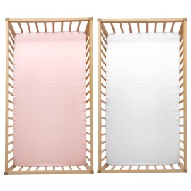 SiinvdaBZX 2 Pcs Satin Crib Sheets for Girls, Silky Soft Crib Fitted Sheets for Standard Crib and Toddler Mattress (Pink & White, 52 x 28 x 8In) SiinvdaBZX 2 Pcs Satin Crib Sheets for Girls, Silky Soft Crib Fitted Sheets for Standard Crib and Toddler Mattress (Pink & White, 52 x 28 x 8In)