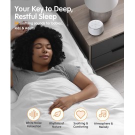 FamiSym White Noise Sound Machine Baby for Sleeping with Night Light - 34 Soothing Sounds, Rechargeable White Noise Machine for Kids Adults Sleep, Portable Lullaby Machine Baby Soother